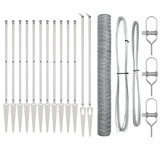 vidaXL Εξαγωνική Περίφραξη 1,4x10 μ Γαλβανισμένο Ατσάλι