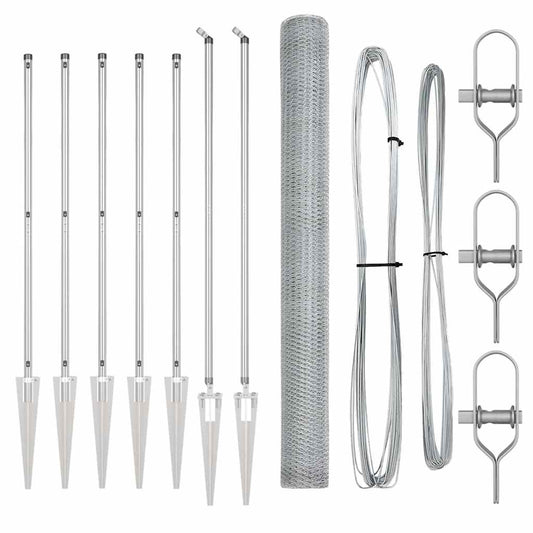 vidaXL Εξαγωνικός Φράχτης 1.5x10 m Γαλβανισμένο Ατσάλι