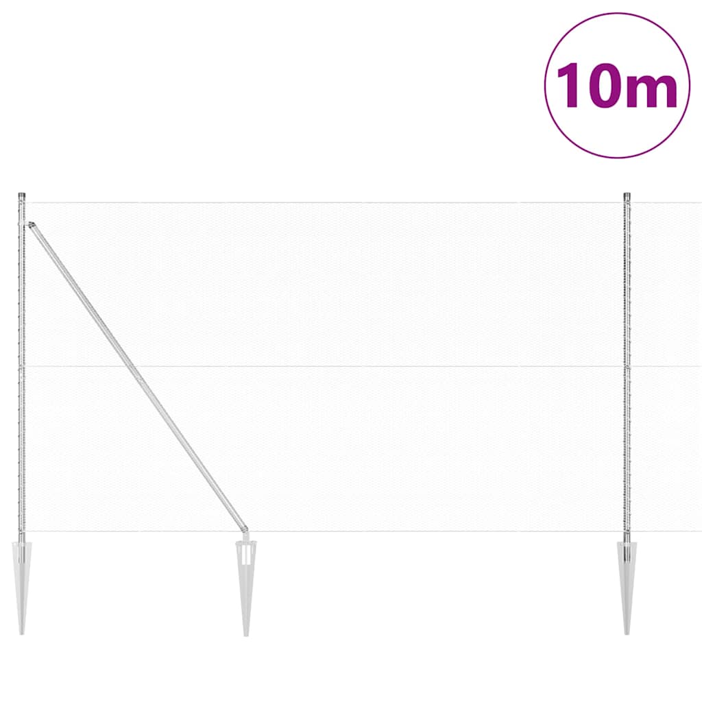 vidaXL Εξαγωνικός Φράχτης 1.5x10 m Γαλβανισμένο Ατσάλι