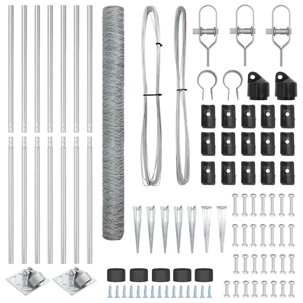 vidaXL Εξαγωνικός Φράχτης 1.5x10 μ Γαλβανισμένο Ατσάλι