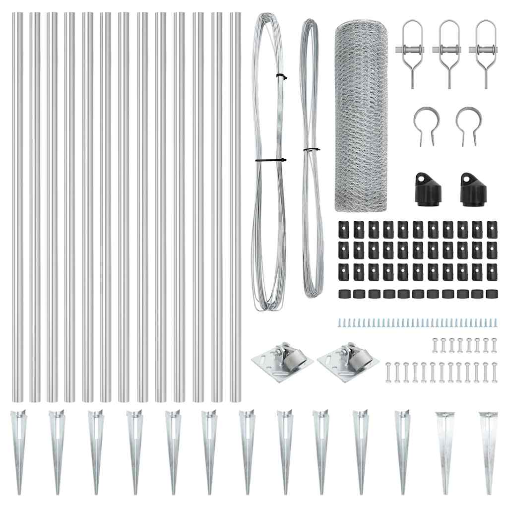 vidaXL Εξαγωνικός Φράχτης 0.4 x 25 m Γαλβανισμένος Χάλυβας