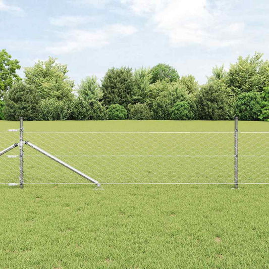 vidaXL Hexagon Fence 0.4x25 m Γαλβανισμένο Ατσάλι
