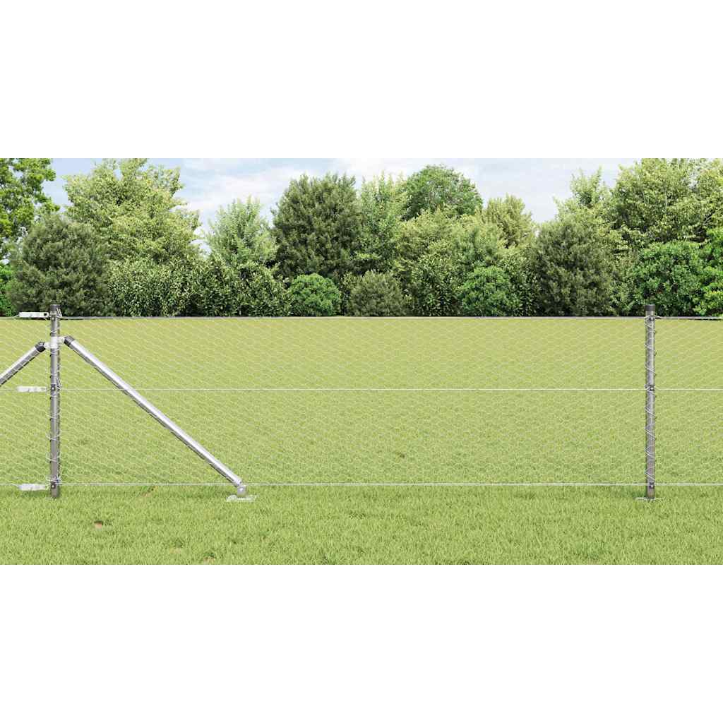vidaXL Hexagon Fence 0.6x25 μ Γαλβανισμένος χάλυβας