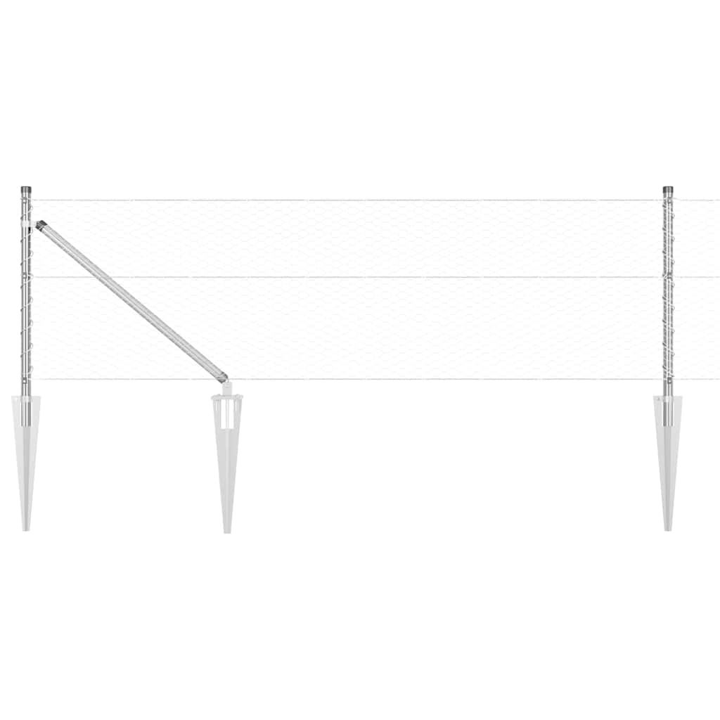 vidaXL Hexagon Fence 0.6x25 μ Γαλβανισμένος χάλυβας