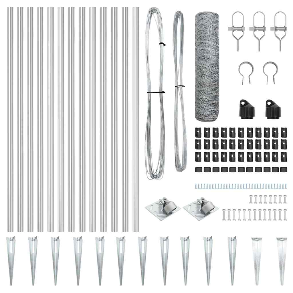 vidaXL Φράκτης Εξαγώνιος 0.6x25 μ Γαλβανισμένος Ατσάλι