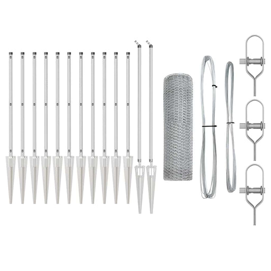 vidaXL Εξάγωνο Φράχτη 0.8x25 μ Γαλβανισμένος Χάλυβας