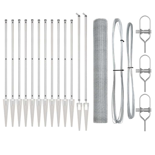 vidaXL Σέτ Φράχτη Σέτ των 2 Γαλβανισμένος Χάλυβας 25 x 1.2 μ