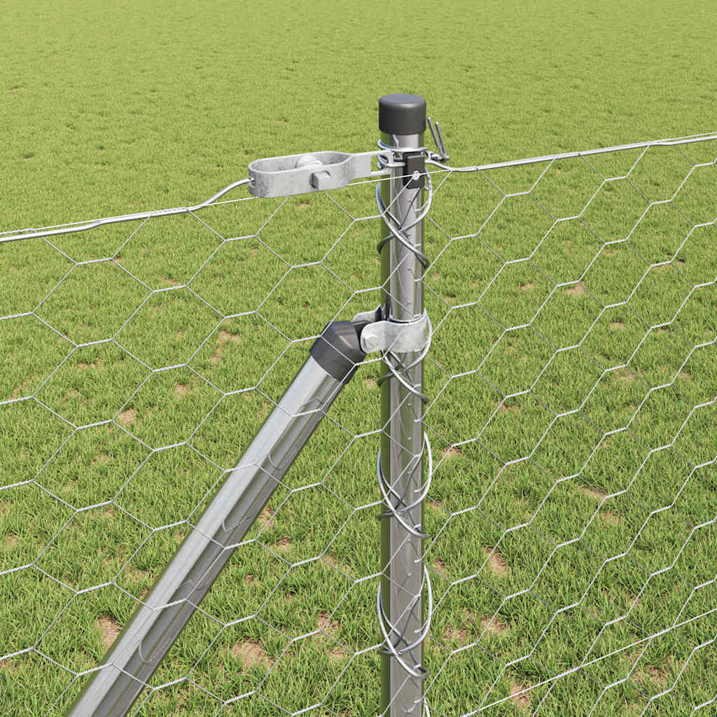 vidaXL Σετ Φράχτη Σετ 2 τεμαχίων Γαλβανισμένο ατσάλι 25 x 1.2 μ