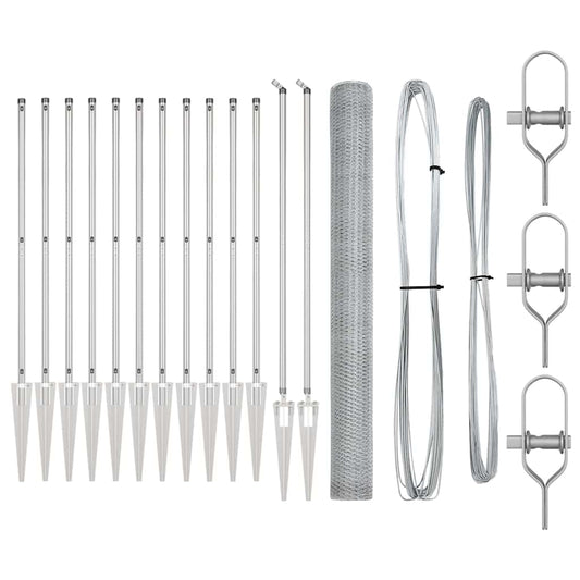 vidaXL Set Φραχτών Σετ 2 Γαλβανισμένος χάλυβας 25 x 1.5 μ Ανθεκτικό