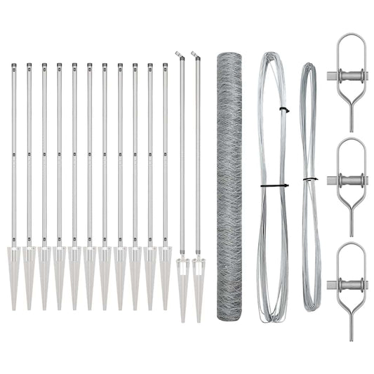 vidaXL Σετ Περιφράξεων Σετ 2 Γαλβανισμένο Ατσάλι 25 x 1.5 μ Ανθεκτικό