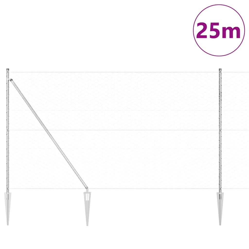 vidaXL Σετ Περιφράξεων Σετ 2 Γαλβανισμένο Ατσάλι 25 x 1.5 μ Ανθεκτικό