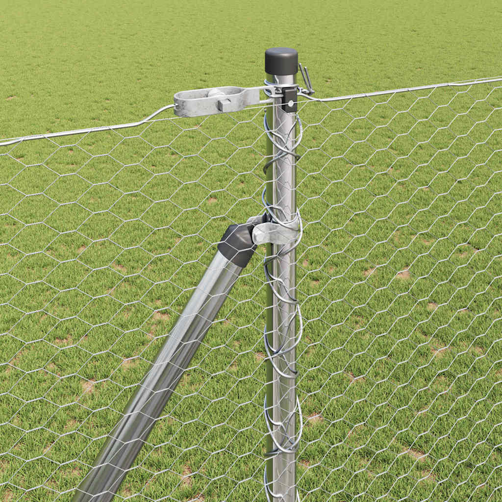 vidaXL Hexagon Fence 1.6x25 μ Γαλβανισμένος Χάλυβας