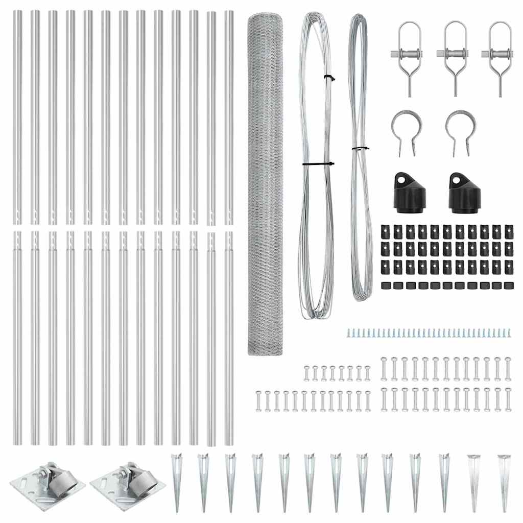 vidaXL Hexagon Fence 1.6x25 μ Γαλβανισμένος Χάλυβας