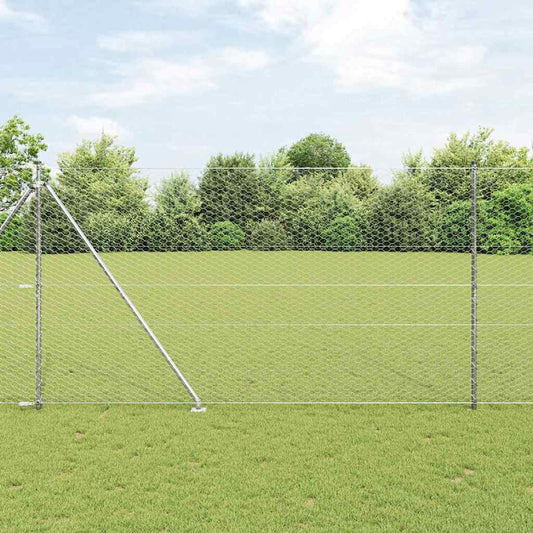 vidaXL Hexagon Fence 1.6x25 μ Γαλβανισμένος Χάλυβας