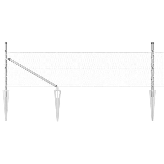 vidaXL Φράχτης με Στήλες. Ασημί 0.4 x 50 μ. Ατσάλι με επικάλυψη PVC