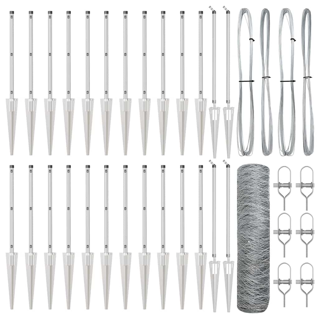 vidaXL Εξαγωνικός Φράκτης 0.4x50 μ Γαλβανισμένο Ατσάλι