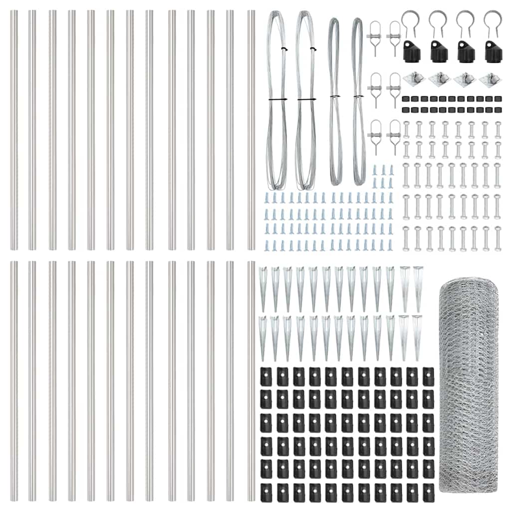 vidaXL Πολύγωνη Περίφραξη 0.6x50 μ Γαλβανισμένος Χάλυβας