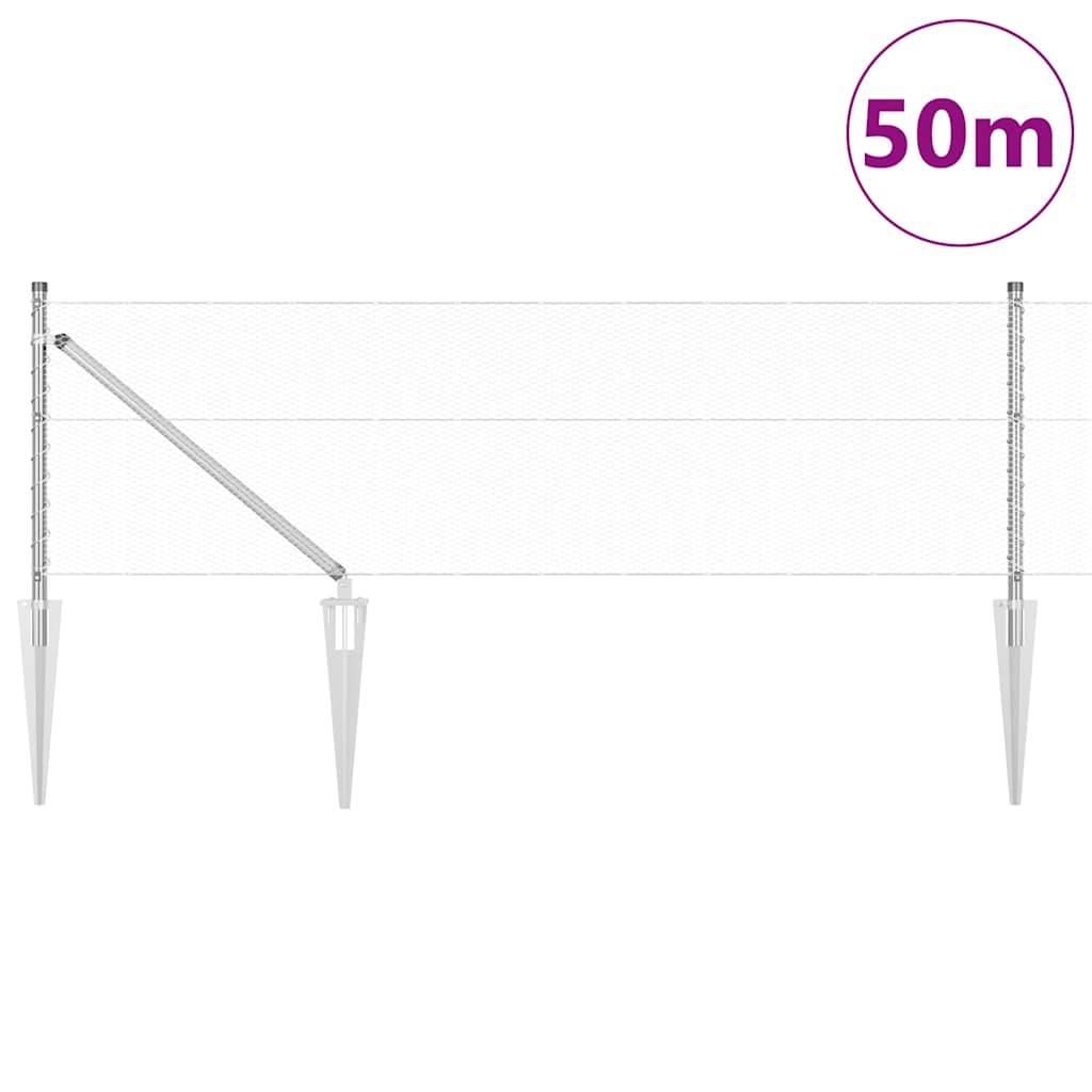 vidaXL Πολύγωνη Περίφραξη 0.6x50 μ Γαλβανισμένος Χάλυβας