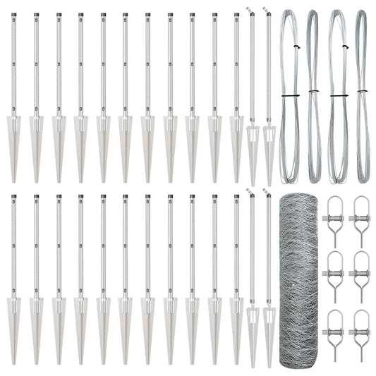 vidaXL Εξάγωνος Φράκτης 1x50 μ Γαλβανισμένος Σιδηρόφρακτος