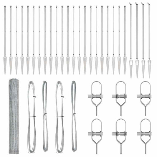 vidaXL Φράκτης Εξάγωνος 1.4x50 μ Γαλβανισμένος Χάλυβας