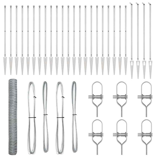 vidaXL Φράχτης Έξιγωνο 1.4x50 μ Γαλβανισμένος Χάλυβας