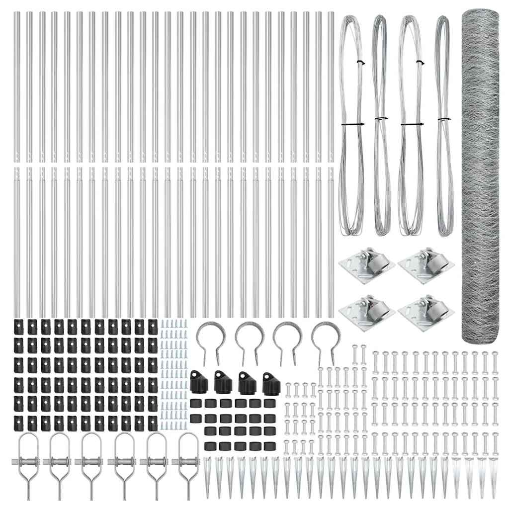 vidaXL Φράχτης Έξιγωνο 1.4x50 μ Γαλβανισμένος Χάλυβας