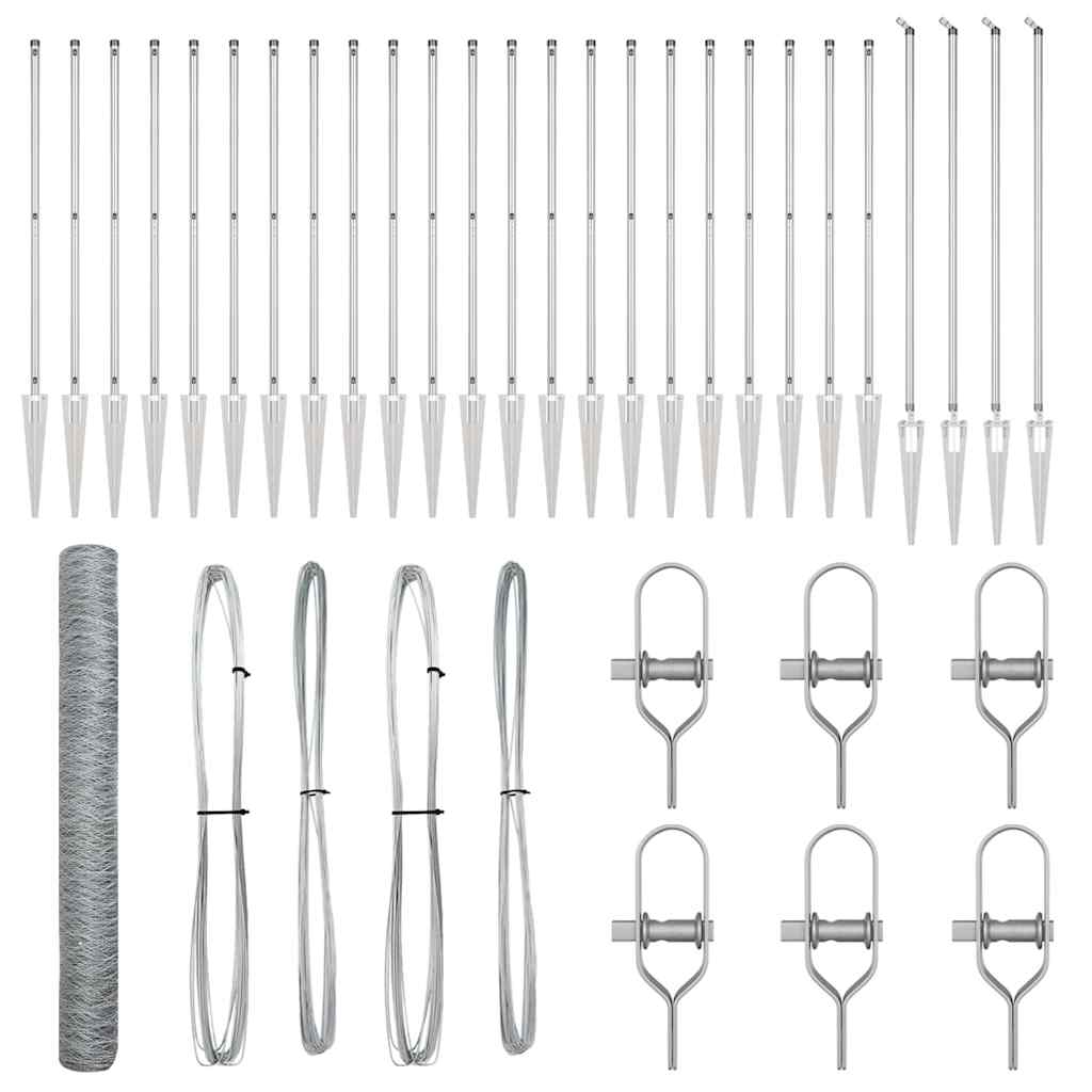 Φράχτης Hexagon vidaXL 1.4x50 μ Γαλβανισμένο Ατσάλι