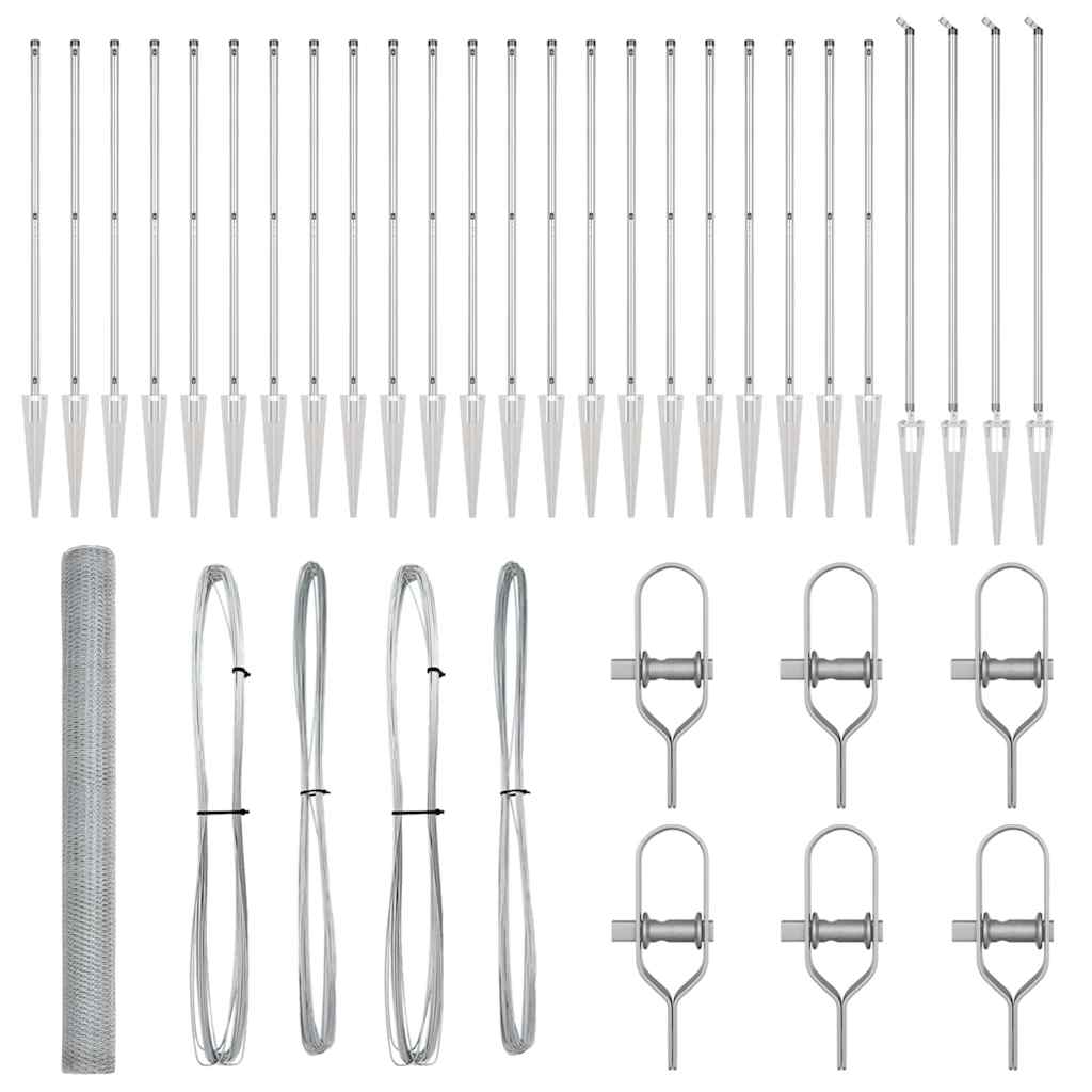 Περίφραξη Εξάγωνη vidaXL 1.5x50 m Γαλβανισμένο Ατσάλι