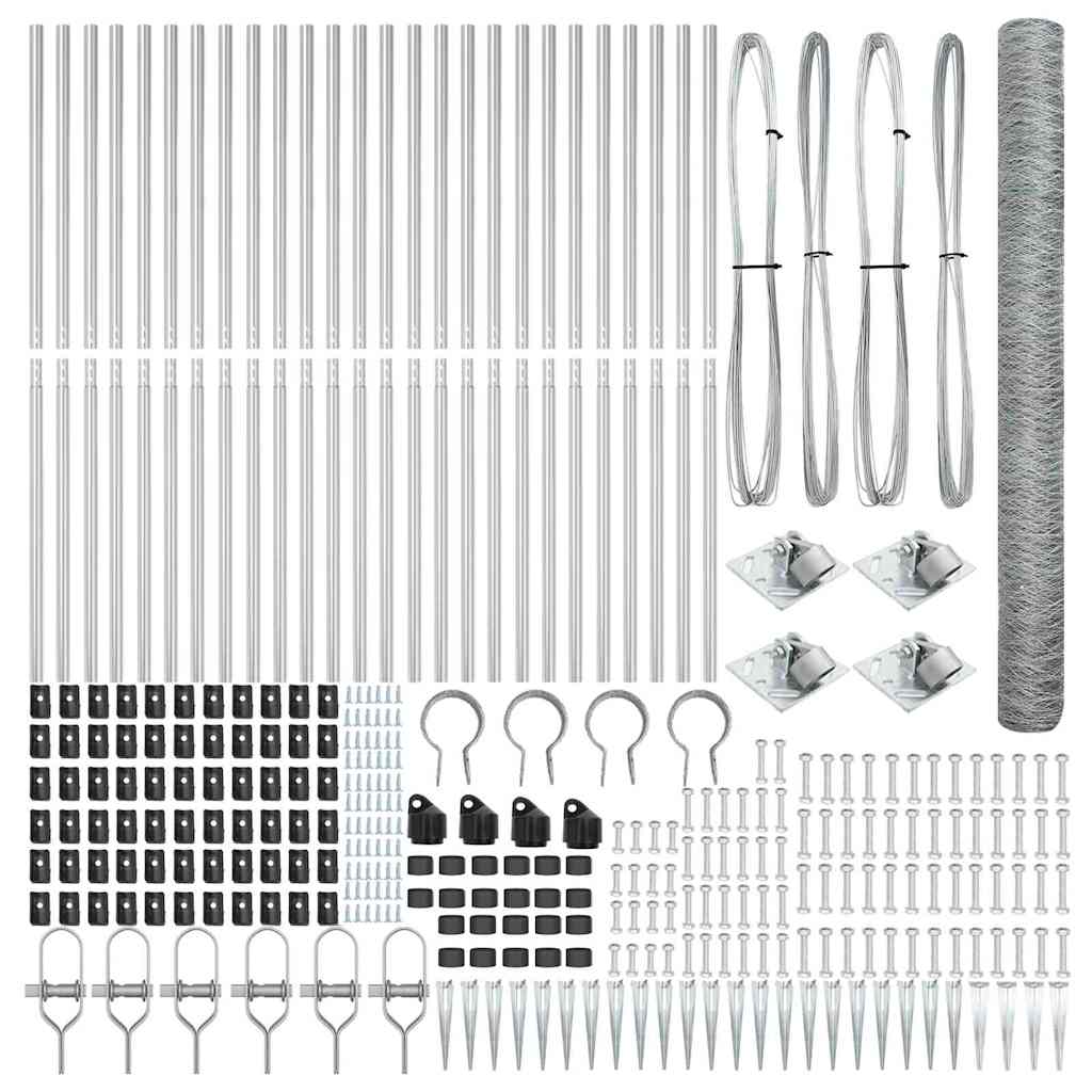 Εξάγωνος Φράκτης vidaXL 1.5x50 m Γαλβανισμένο Ατσάλι