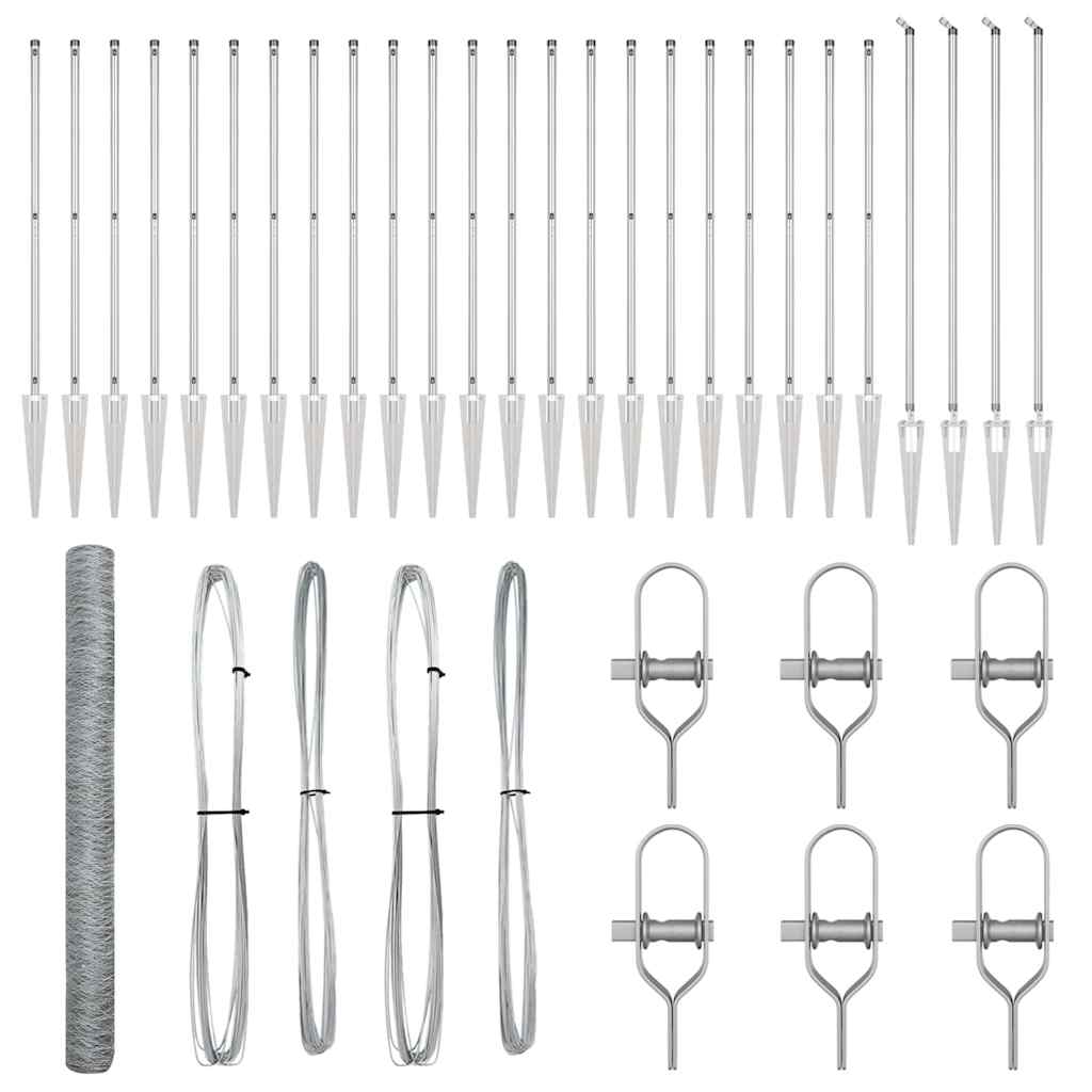 vidaXL Φράκτης Εξαγωνικός 1.5x50 μ Γαλβανισμένος Χάλυβας