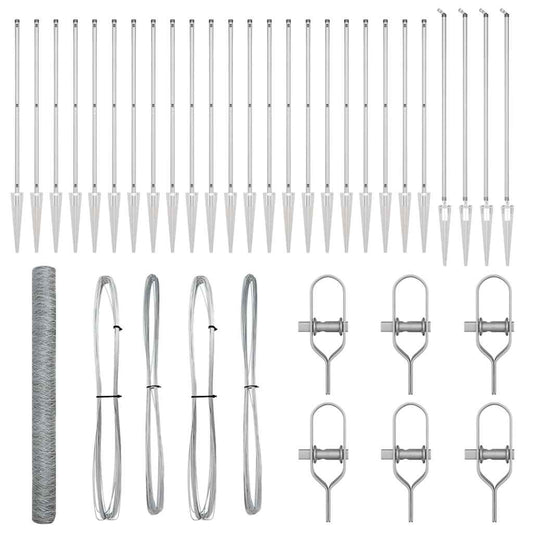 vidaXL Φράκτης Εξαγωνικός 1.5x50 μ Γαλβανισμένος Χάλυβας