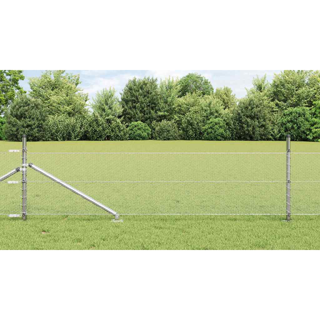vidaXL Hexagon Fence 0.4x100 μ Γαλβανισμένο Ατσάλι