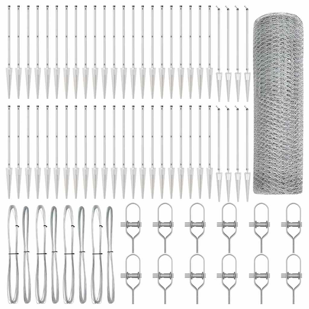 vidaXL Hexagon Fence 0.4x100 μ Γαλβανισμένο Ατσάλι