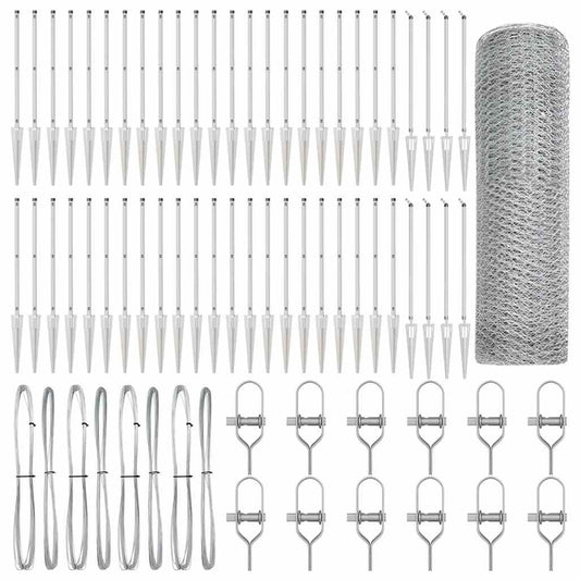vidaXL Hexagon Fence 0.4x100 μ Γαλβανισμένο Ατσάλι