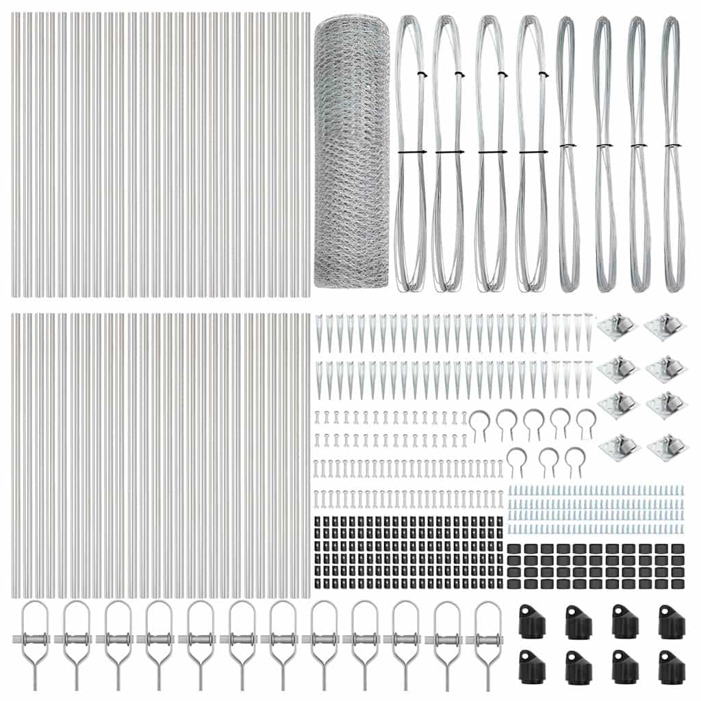 vidaXL Hexagon Fence 0.4x100 μ Γαλβανισμένο Ατσάλι