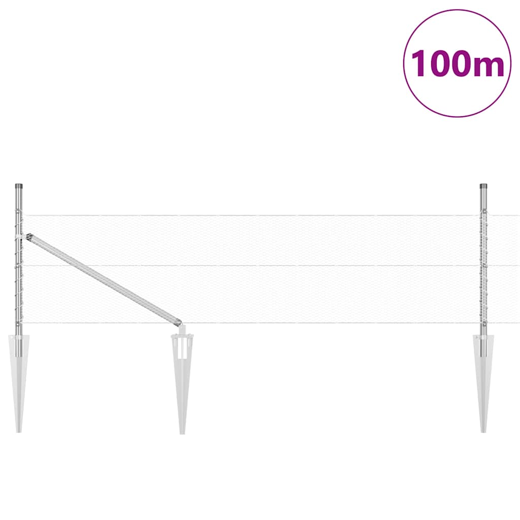 vidaXL Hexagon Fence 0.4x100 μ Γαλβανισμένο Ατσάλι