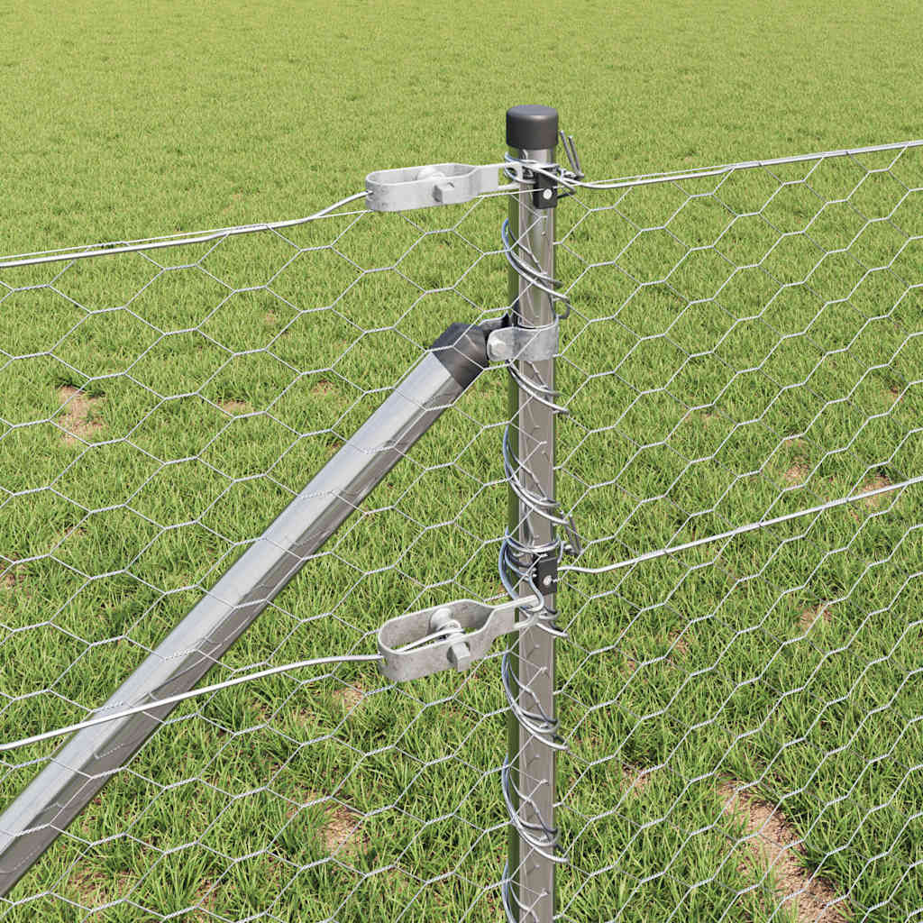 vidaXL Hexagon Fence 0.6x100 μ Γαλβανισμένος Χάλυβας