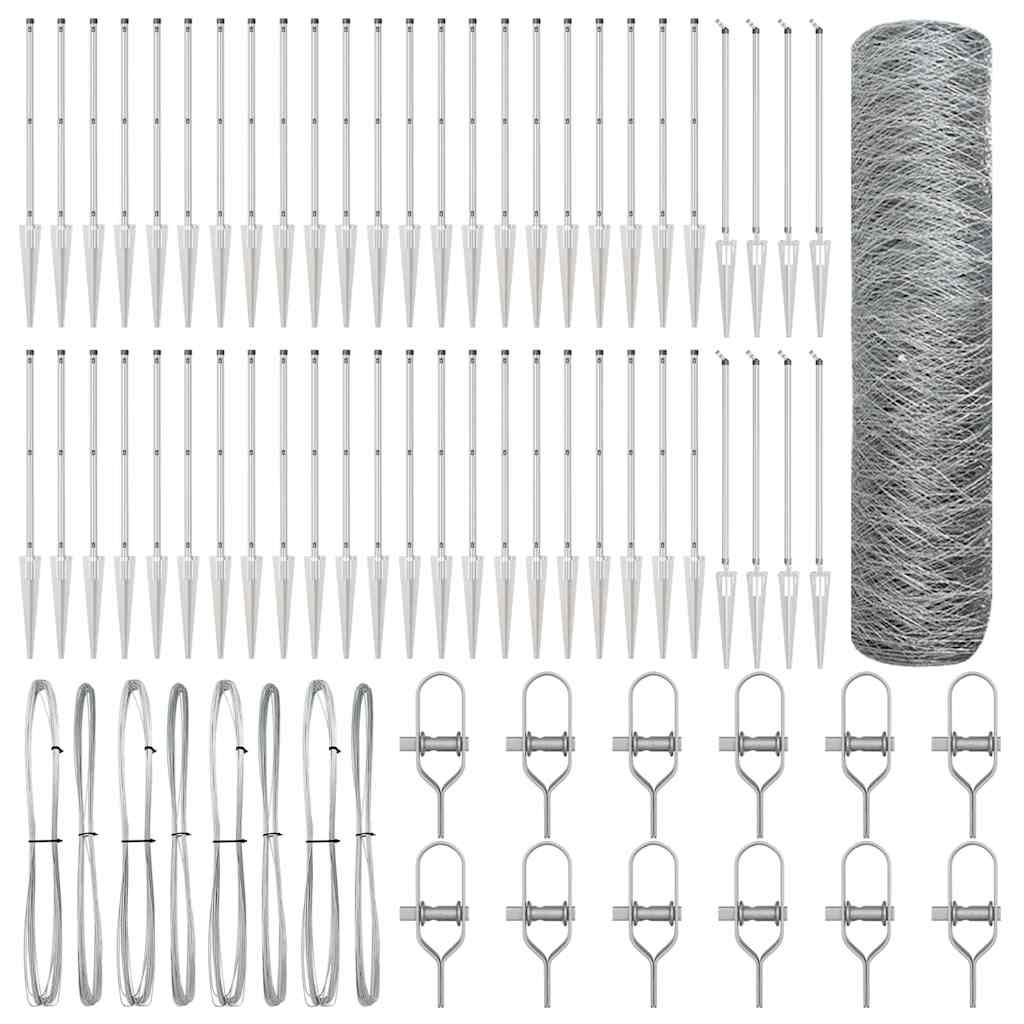 vidaXL Στύλος Περιφράξεων Ασημί