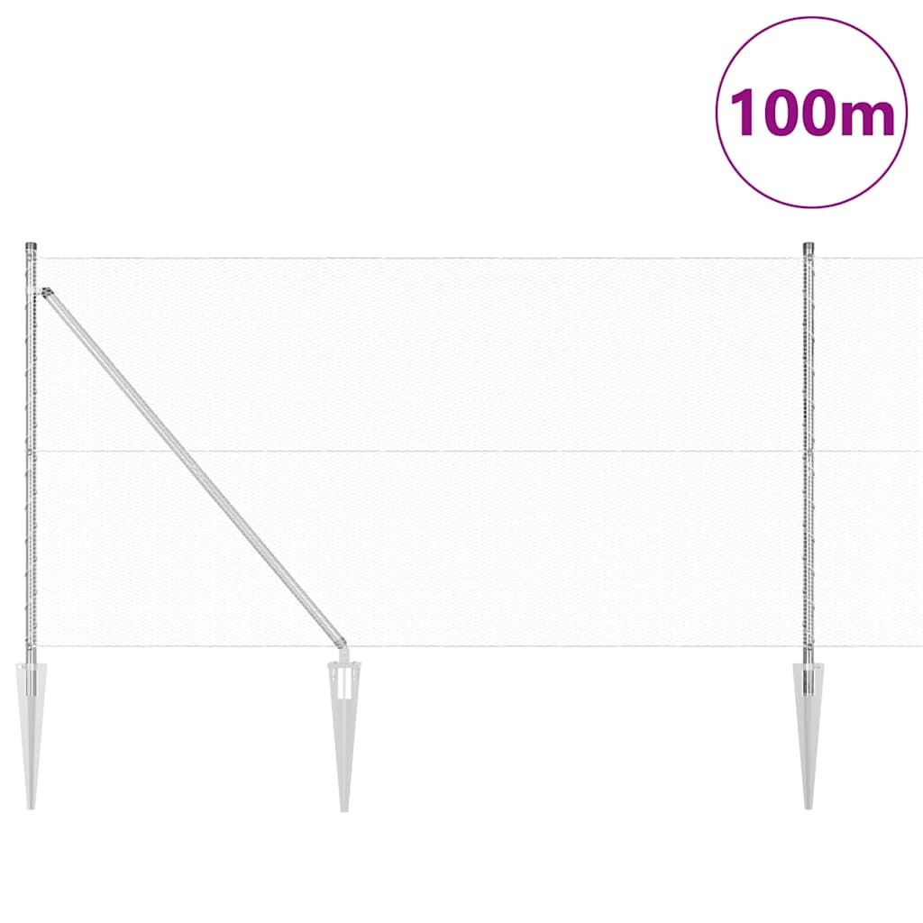 vidaXL Φράχτης Εξαγώνου 1x100 μ Γαλβανισμένος Χάλυβας