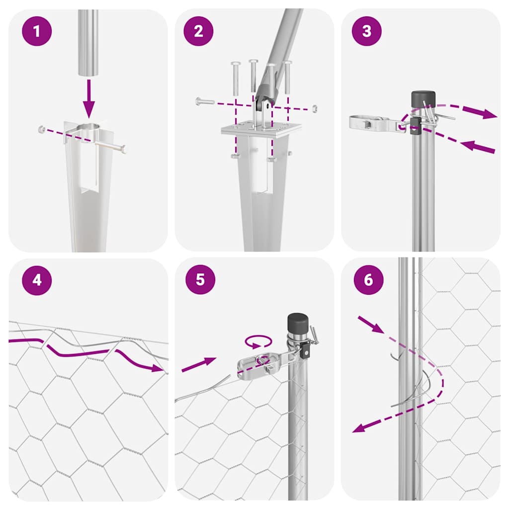 vidaXL Exágon Φράχτης 1x100 μ Γαλβανισμένος Χάλυβας