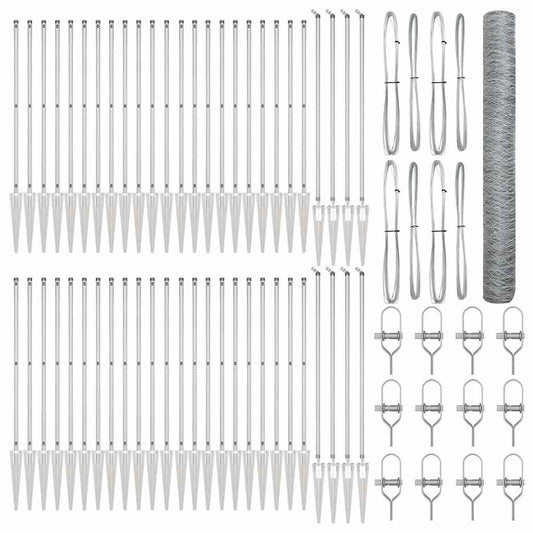 vidaXL Έκκεντρος Φράχτης 1.2x100 μ Γαλβανισμένος Χάλυβας