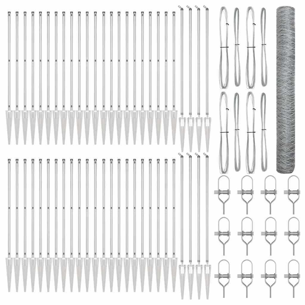 vidaXL Εξάγωνος Φράχτης 1.4x100 μ Γαλβανισμένος Χάλυβας