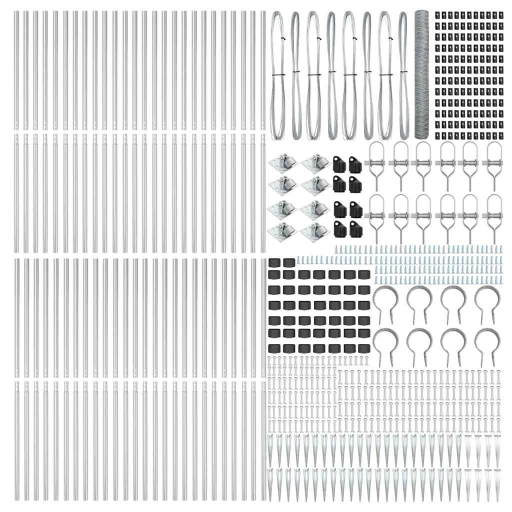 vidaXL Εξάγωνος Φράχτης 1.4x100 μ Γαλβανισμένος Χάλυβας