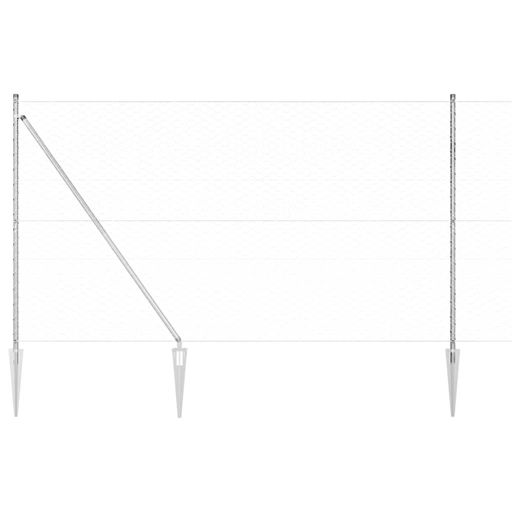 vidaXL Φράκτης Εξαγωνικός 1.6x100 μ. Γαλβανισμένο Ατσάλι