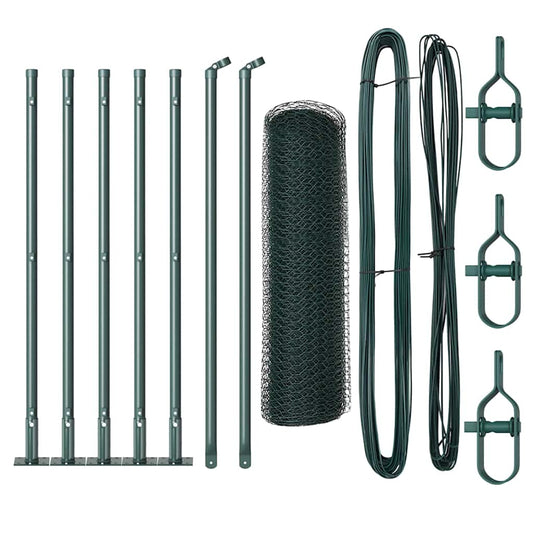 Φράχτης vidaXL Εξαγωνικός Πράσινος 0.4x10 μ Ατσάλι