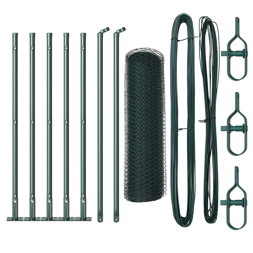 vidaXL Hexagon Fence Πράσινο 0.5x10 μ Χάλυβας