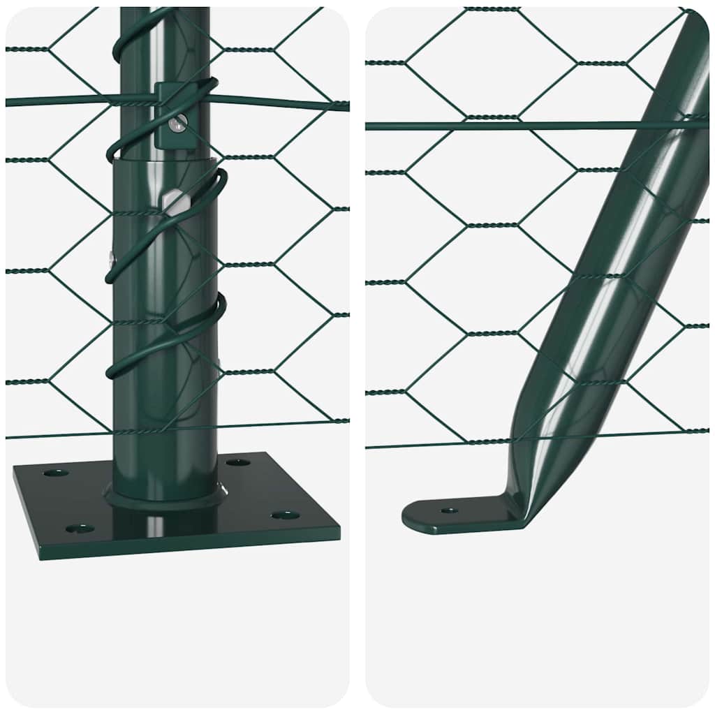 vidaXL Hexagon Fence Πράσινο 0,5x10 μ. Σίδερο