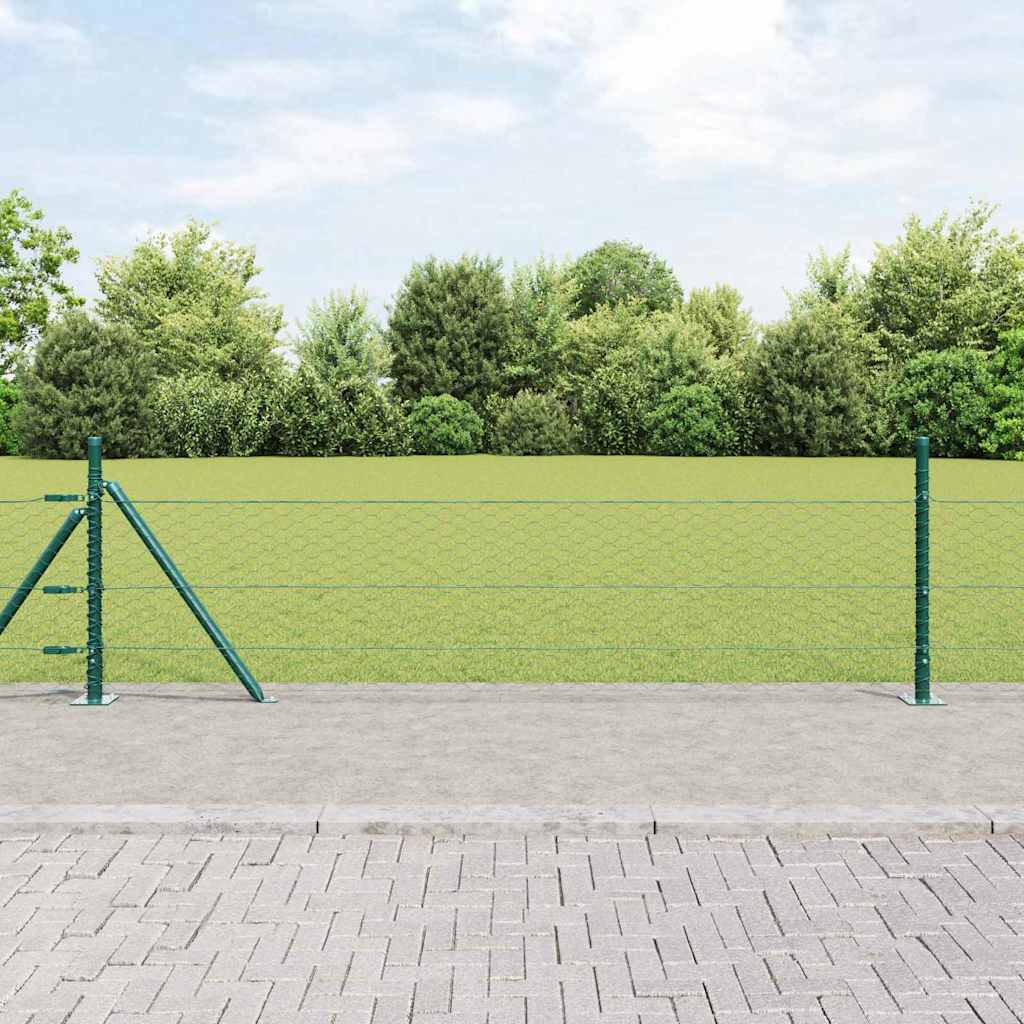 vidaXL Hexagon Fence Πράσινο 0,5x10 μ. Σίδερο