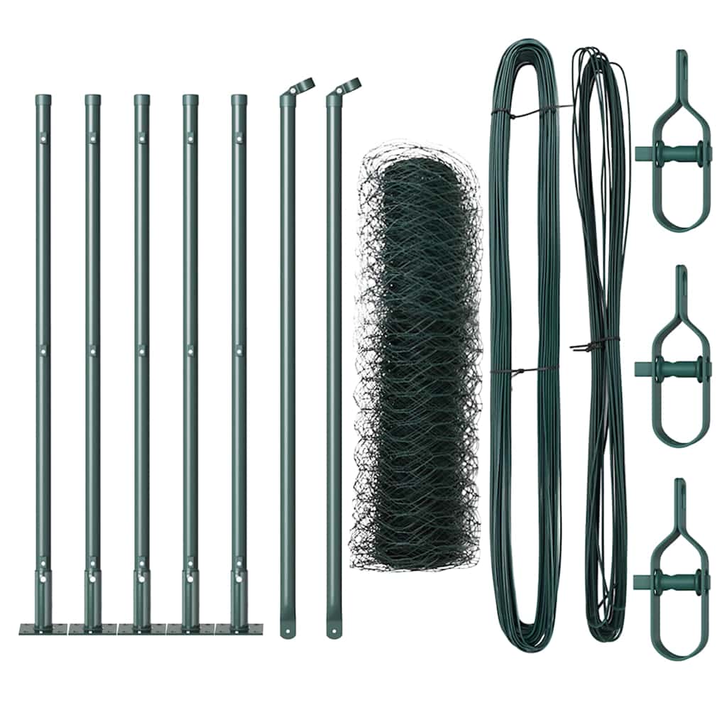 vidaXL Hexagon Fence Πράσινο 0,5x10 μ. Σίδερο
