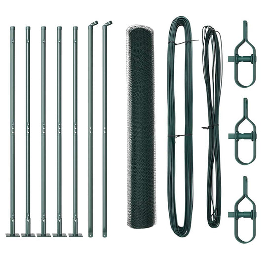 vidaXL εξαγωνικός φράκτης πράσινος 1x10 μ χάλυβας